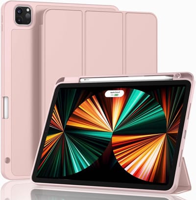 CaseMania Bookcase hoesje geschikt voor iPad Air 13 inch (M2) - Effen Roze - Kunstleer