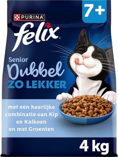 Felix Dubbel Zo Lekker Senior - Kip & Kalkoen - 4 x 4kg