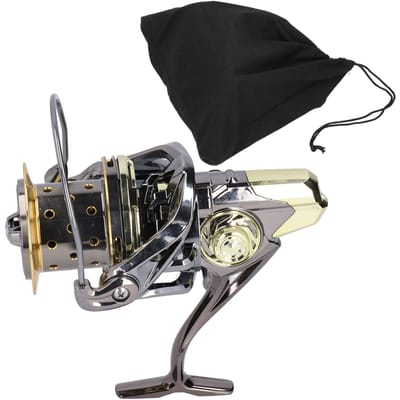 Moulinet de Pêche Roulement en Acier Inoxydable Poignée Interchangeable Gauche Droite Roue de Pêche GX12000