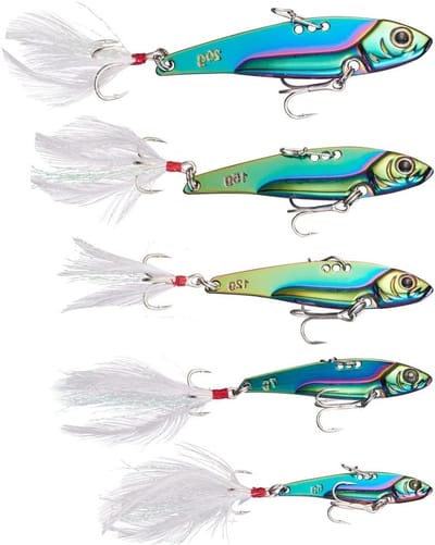 Complete Vissersset met Metalen Aas en Haken voor Zeevissen, Perfect voor Snoek, Zander en Baars
