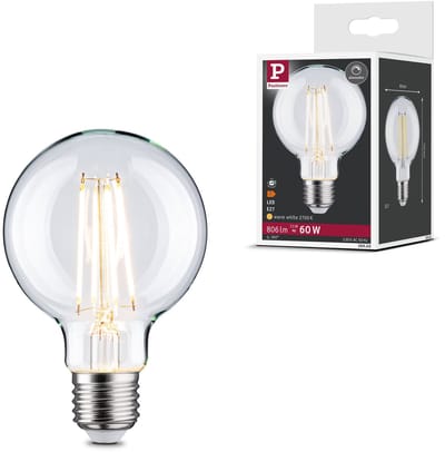 Filament 230 V LED Globe G80 E27 806lm 7,5W 2700K dimbaar Helder
