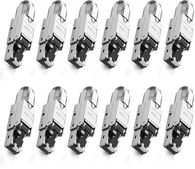 12x RJ45 Netwerkpluggen voor CAT AC7 - Hoge kwaliteit Ethernet aansluitingen voor snelle verbindingen