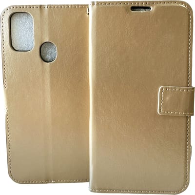 Bookcase Geschikt voor: Samsung Galaxy M31 - Goud - portemonnee hoesje