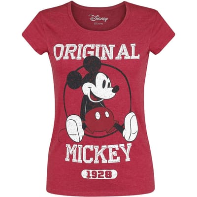 Mickey & Minnie Mouse - Disney T-shirt - Original - S tot XL - voor Vrouwen - rood gemêleerd