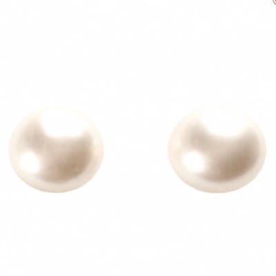 Clip oorbellen- Synthetische parel-wit-14 mm- geen gaatje- Charme Bijoux
