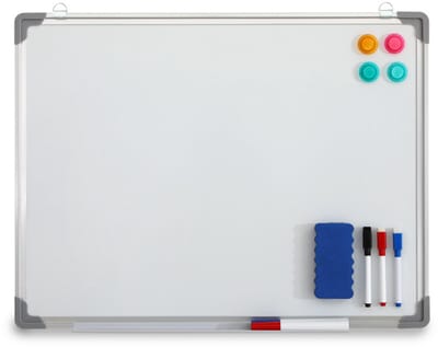 24Supply Whiteboard 60x90cm - Magnetisch Met Markers Magneten & Wisser