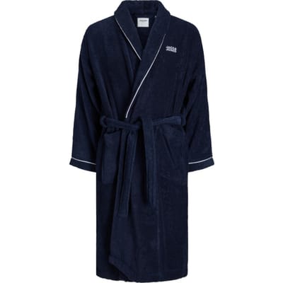 Jack & Jones Badjas Heren Badstof JACPIPING BATHROBE Navy Blazer - Maat S/M