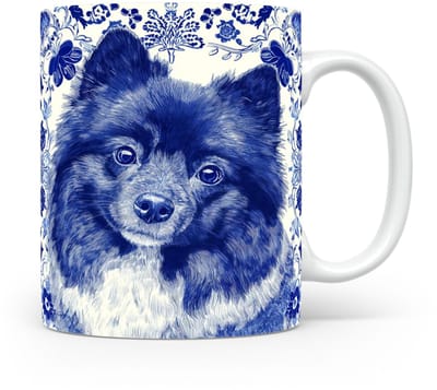 Mok Keeshond Beker voor koffie of tas voor thee, cadeau voor dierenliefhebbers, moeder, vader, collega, vriend, vriendin, kantoor, opa, oma, hond, kerst, sinterklaas, verjaardag