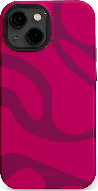Casetastic hoesje geschikt voor Apple iPhone 13 mini - MagSafe - Dubbellaagse bescherming - Violet Paarse Golven - Fashion Case - Roze