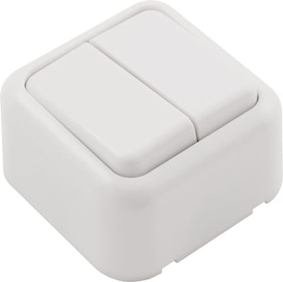 McPower Finery Serie Wisselschakelaar – 2-voudig Wandschakelaar - 250V/10A Opbouw Lichtschakelaar - Wit