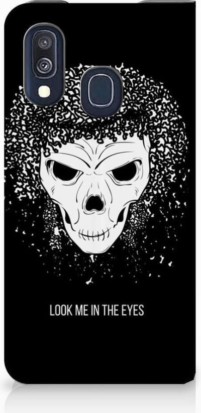 Mobiel BookCase Samsung Galaxy A40 Skull Hair