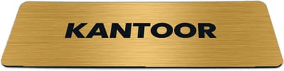 Deurbordje Goud-look met tekst kantoor - Formaat 150 x 50 mm x 1,6 mm - Zelfklevend | Luxe uitstraling | Geborstelde Gouden toplaag | Gratis Verzending | Decoporta