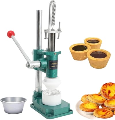 Eiertaart Persmachine - Taartvormer Handmatig - Taarten Bakken - Roestvrij Staal - Meerdere Maten - Zilver
