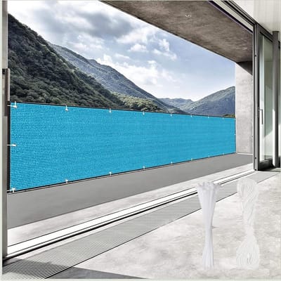 Balkon Privacyscherm - Windscherm Terras - Privacy Beschermen - Weerbestendig Materiaal - 145 x 950 cm - Hemelsblauw