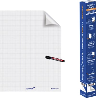 Magic-Chart Legamaster flipchart 60x80cm wit met ruit - 4 stuks