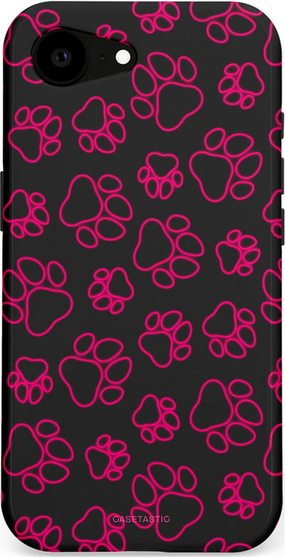 Casetastic Hoesje Geschikt voor Apple iPhone 16e Magsafe - Stijlvolle Beschermende Duo-layer Case - Neon pootjes