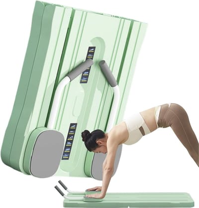 Pilates Trainingsbord - Buikspier Trainer - Thuis Fitness - Opvouwbaar Ontwerp - 105 cm - Groen