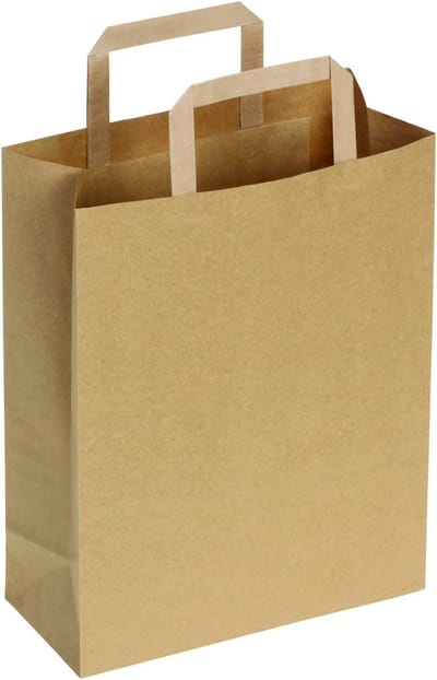 Set van 50 Bruine Papieren Draagtassen Klein Rechthoekig voor Cadeaus en Retail