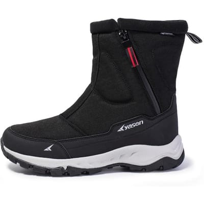 Winter Nieuwe Dikke Paar Snowboots Plus Fluwelen Warme Zijrits Outdoor Casual Korte Laarzen Koude Weerstand Mannen Katoenen Schoenen 40 zwart