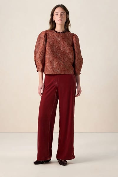 Sissy-Boy - Rode velvet wide leg broek