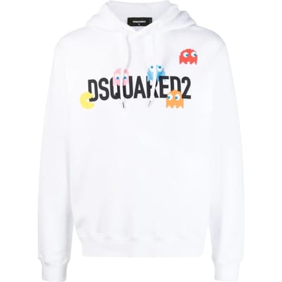 Dsquared2 Pac Man Cool Fit Witte Hoodie