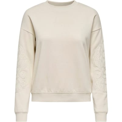 Jacqueline de Yong Trui Jdyasta Life L/s Emb Sweat Jrs 15361282 Whitecap Grey/emb On Sleeves Dames Maat - L