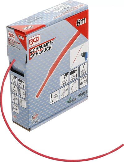 BGS krimpkousdoos rood Ø 3 mm 8 m - 6923-1
