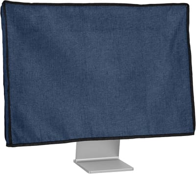 Monitor Beschermhoes - Computerscherm Cover - Stofvrij Houden - Uitsparing voor standaard - 27-28 inch - Blauwgrijs