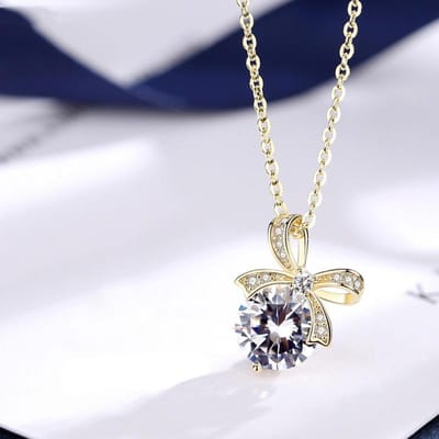 POMOiii Temperament Koreaanse Boog Hanger Sleutelbeenketting Damesmode Eenvoudige Ketting Voor Vrouwen Charme Bruiloft Verloving Fijne Sieraden Nieuwe Trendy