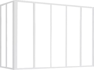 Vente-unique Hoekraam werkplaats van gepoedercoat aluminium - L150 x B60 x H130 cm (B x H) -Wit - BAYVIEW