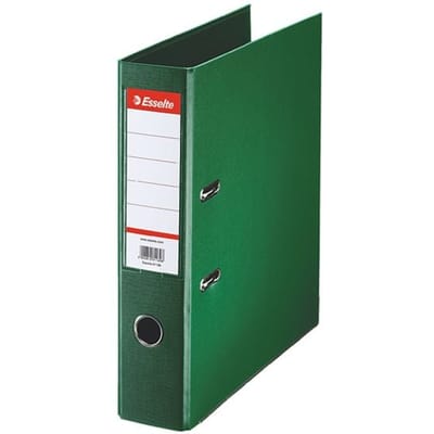 Esselte No.1 Kunststof A4 Ordner met Etikethouder - 2-Rings - Rugbreedte Van 75mm - Capaciteit van 500 Vel - Groen