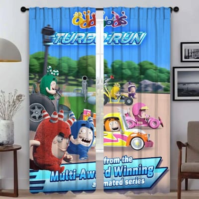 O-Oddbods Halloween Decoratie Huis Interieur Gordijnen voor Woonkamer Verduisteringsgordijn voor Kamer 2 Panelen Scheidingsschermen Keuken W50xH70cmx2pcs-CL
