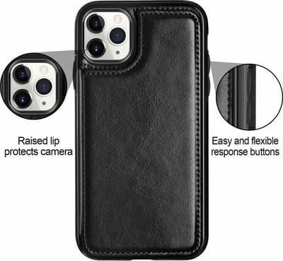 ShieldCase Hoesje geschikt voor Apple iPhone 11 Pro wallet case - zwart - Stijlvol Telefoonhoesje - Duurzame Bescherming - Multifunctionele Wallet Hoes - Hoogwaardig materiaal