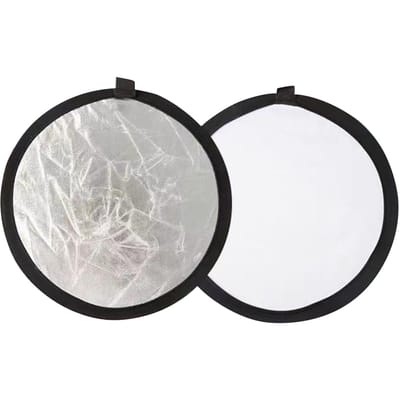 30 cm ronde fotografie reflector, opvouwbaar en draagbaar, voor studiofotografie Silver & Gold gray