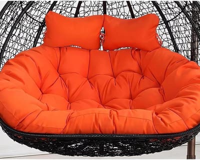Hangstoelkussen Dubbel - Schommelkussen Extra - Buiten Ontspannen - Extra Dikke Vulling - 150 x 110 cm - Oranje