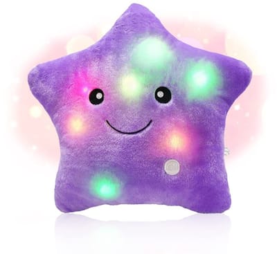 Dailygoods - Led-kussen, sterkussen, pluche kussen, nachtlampje, sierkussen in stervorm, voor verjaardag en Kerstmis