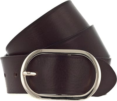 b.belt Riem Lorena Gold Ledergürtel W105 Dunkel Braun Bruine