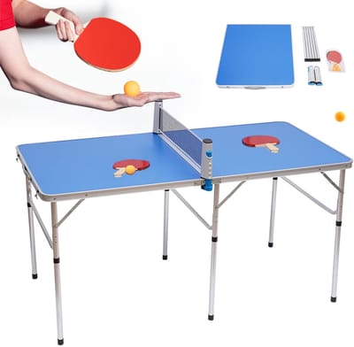 Tafeltennistafel - Pingpongtafel - Binnen en buiten - Inclusief net en ballen - 152 x 76 x 76 cm