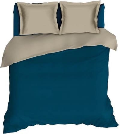 Romanette Comtesse Dekbedovertrek - Tweepersoons - 200x200/220 cm - Teal/Sand