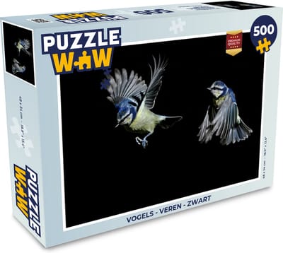 Puzzel Vogels - Veren - Zwart - Legpuzzel - Puzzel 500 stukjes