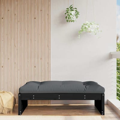 vidaXL - Tuinvoetenbank - 120x80 - cm - massief - grenenhout - zwart