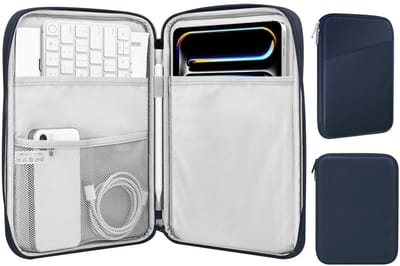 JHUBERS - Tablethoes - Draagbare Sleeve - Waterdicht - Donkerblauw - Geschikt voor iPad Pro en Galaxy Tab - Ideaal voor Zakelijke Mannen Vrouwen
