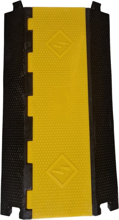 Kabelbrug met klep voor drie kabels - Middelhoge kabelgoot buiten - Kabeldrempel rubber - Kabelmat
