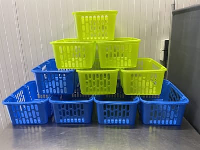 Opbergmand set van 10 - kunststof - stapelbaar - nestbaar - 39.5x25.5x15 cm