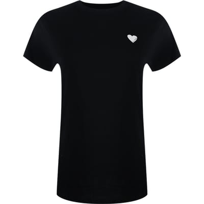 Love Moschino T-shirt Met Klein Wit Hartjeslogo In Zwart