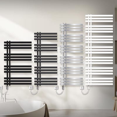 Elektrische badkamerradiator met verwarmingsstang 1200W - 600 x 1600 mm - wit