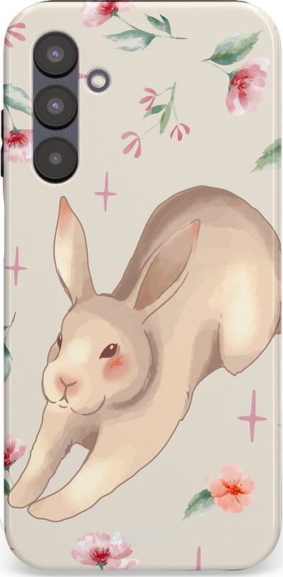 Casetastic Hoesje Geschikt voor Samsung A25 - Stijlvolle Beschermende Duo-layer Case - Lief konijntje
