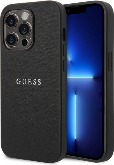 Guess Telefoonhoesje voor Apple iPhone 14 Pro - Zwart, PU-Saffiano, Bescherm uw Telefoon!