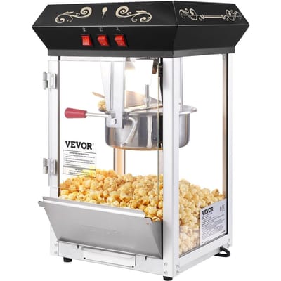 Machine à Popcorn Poppeur Popcorn Maker de Comptoir 850W 8 Oz 48 Tasses Noir
