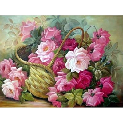 Diamant schilderij bloemen pioen kruissteek kristal handwerk borduurwerk volledige ronde diamant decor 20X30CM beige